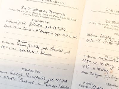 Seite aus einem Stammbuch